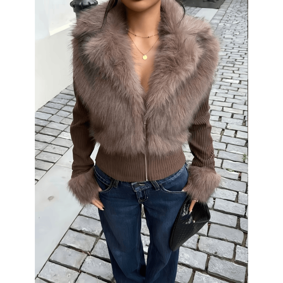 Old Money Knit Faux Fur Jacket