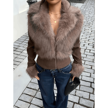 Old Money Knit Faux Fur Jacket