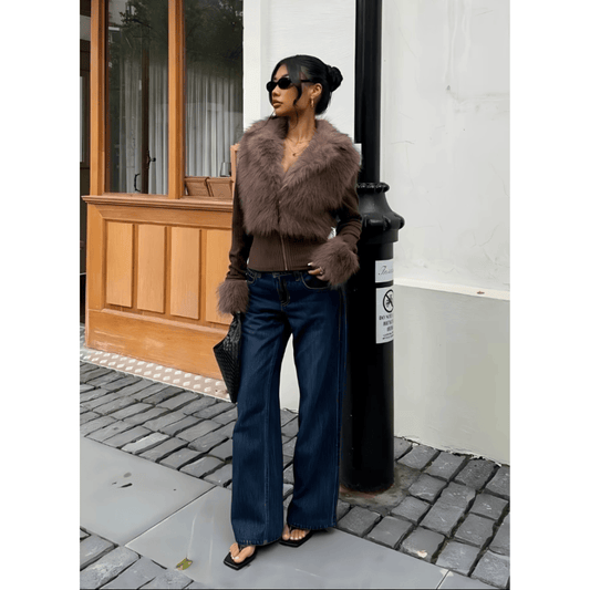 Old Money Knit Faux Fur Jacket