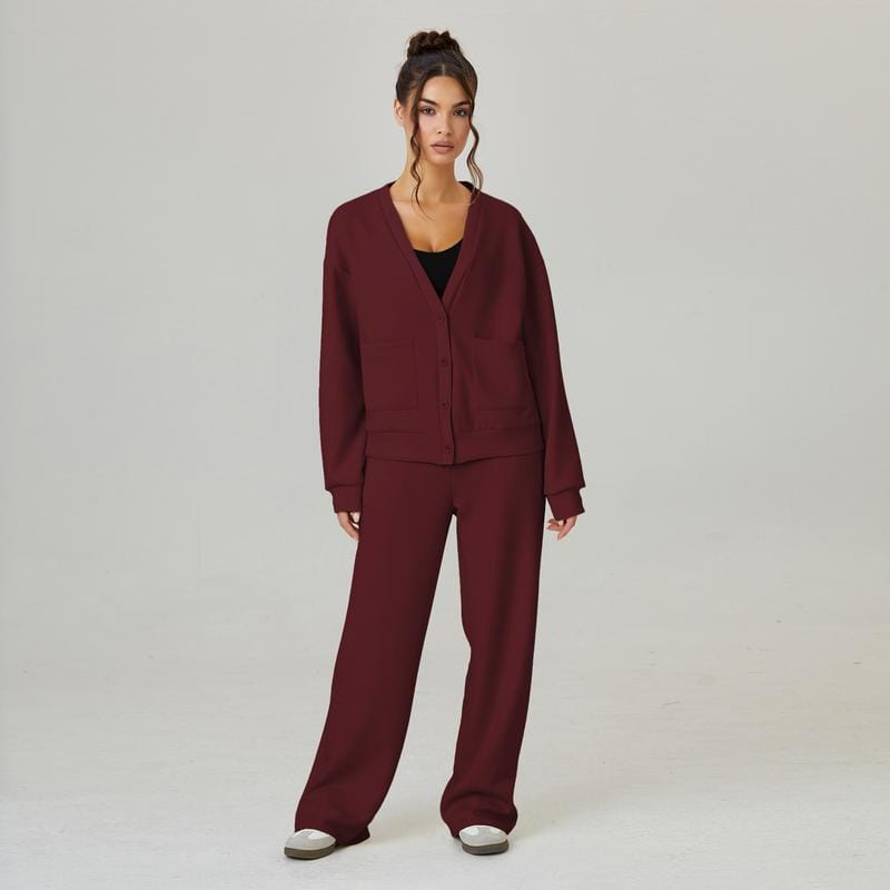 Slouchy Cardigan & Trousers Two-Piece Set
