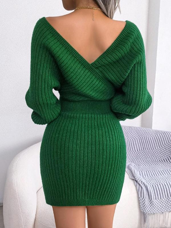 LuxeRib Off-Shoulder Knit Dress