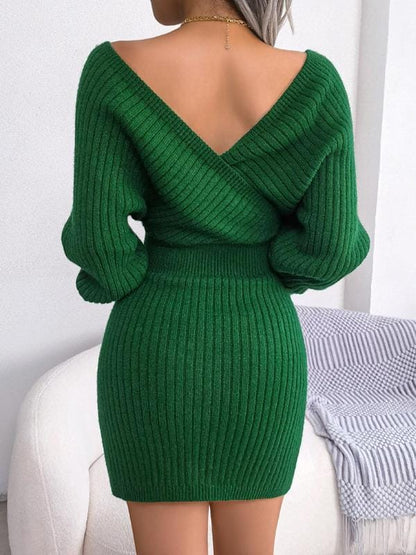 LuxeRib Off-Shoulder Knit Dress