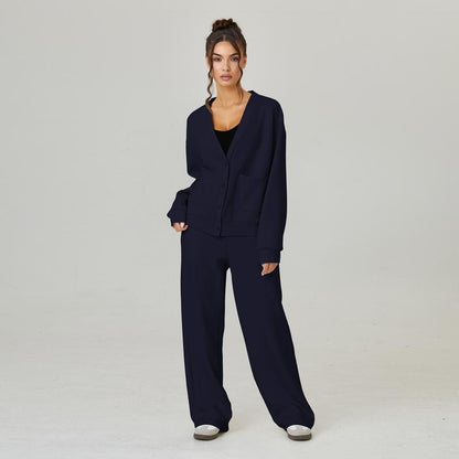 Slouchy Cardigan & Trousers Two-Piece Set