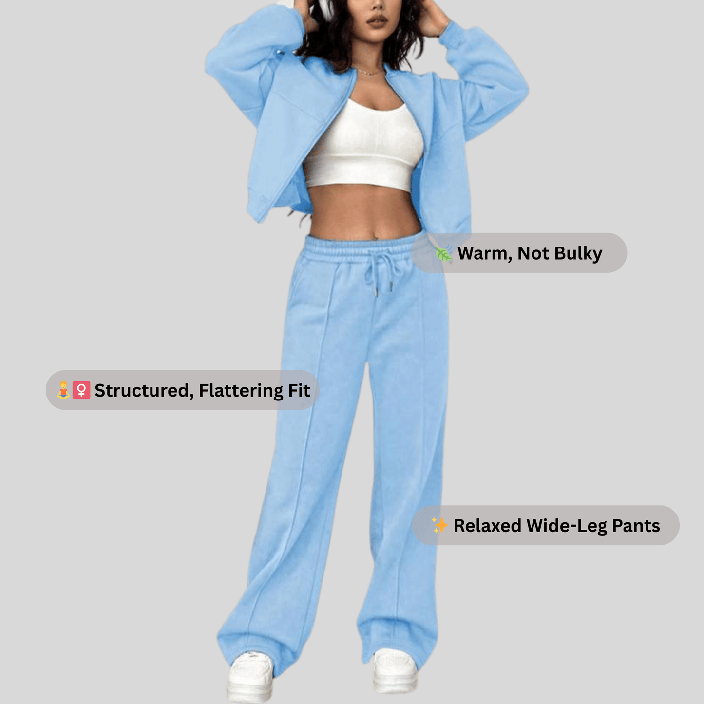 Fleece Zip-Up 2-Piece Lounge Tracksuit