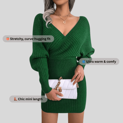 LuxeRib Off-Shoulder Knit Dress