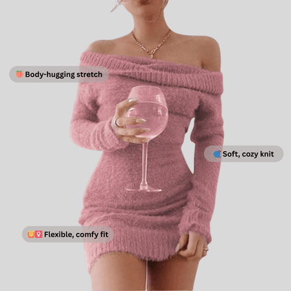 Soft & Sultry Cold-Shoulder Winter Dress