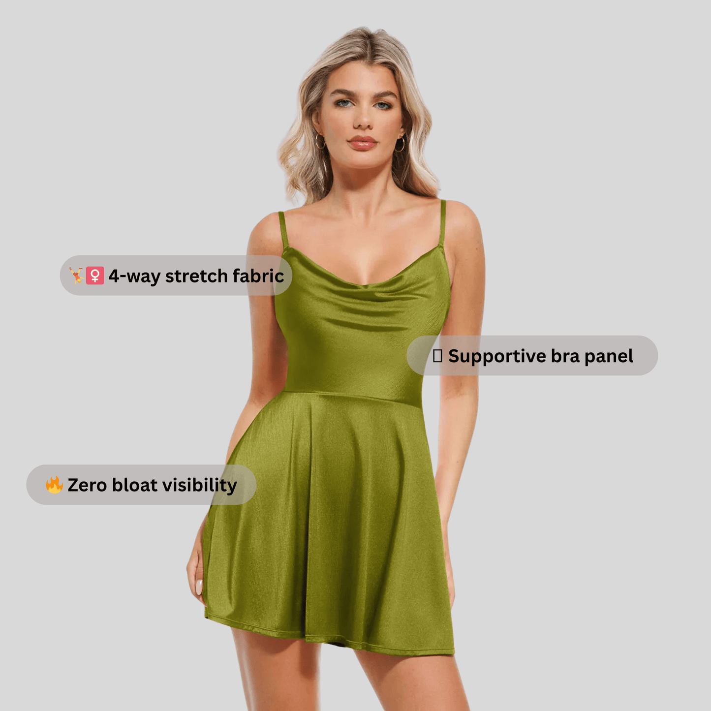 GlowCurve Satin Skater Dress