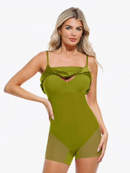 GlowCurve Satin Skater Dress