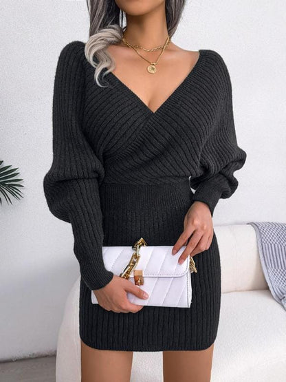 LuxeRib Off-Shoulder Knit Dress