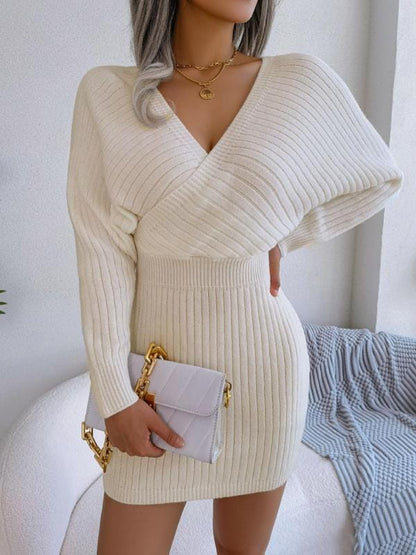 LuxeRib Off-Shoulder Knit Dress